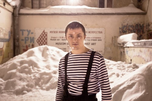 A dressed up young man during a gig of the Òall womenÓ folk band Iva Nova.